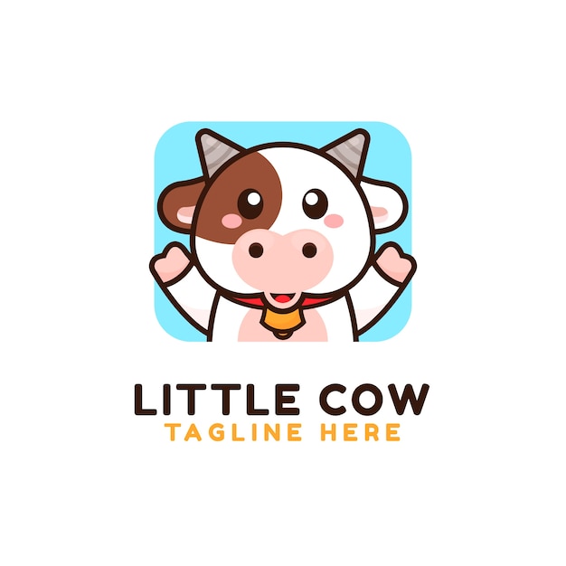 Hand drawn cow logo design