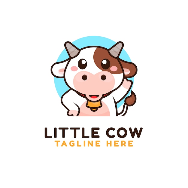 Hand drawn cow logo design