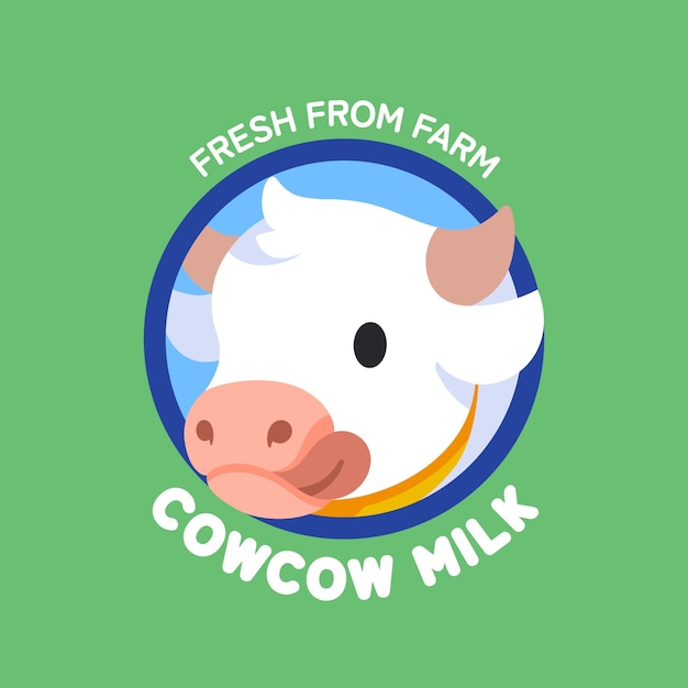 Hand drawn cow logo design