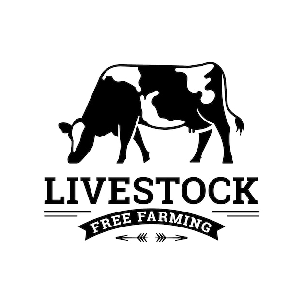 Hand drawn cow logo design