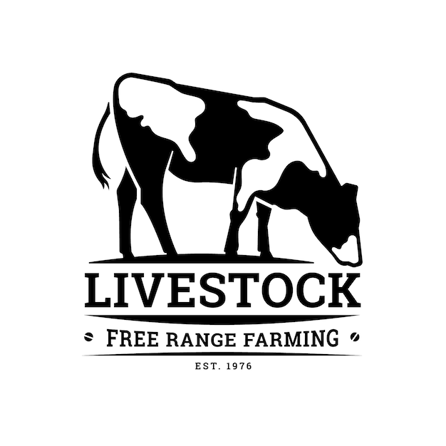 Hand drawn cow logo design