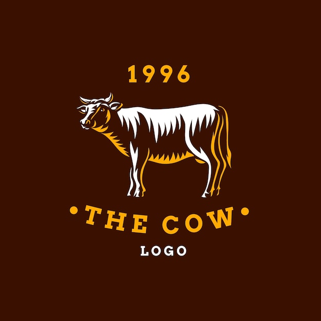 Free vector hand drawn cow logo design