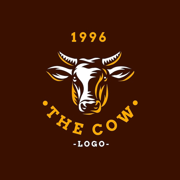 Free Vector hand drawn cow logo design