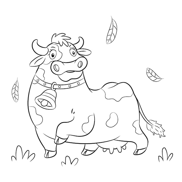 Hand drawn cow outline illustration