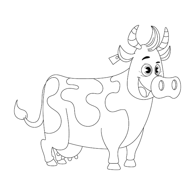 Hand drawn cow outline illustration