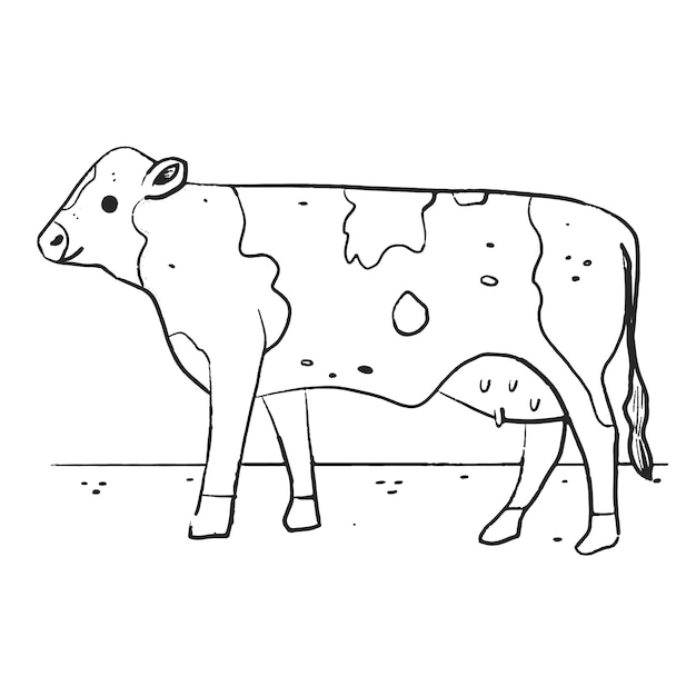 Free Vector hand drawn cow outline illustration