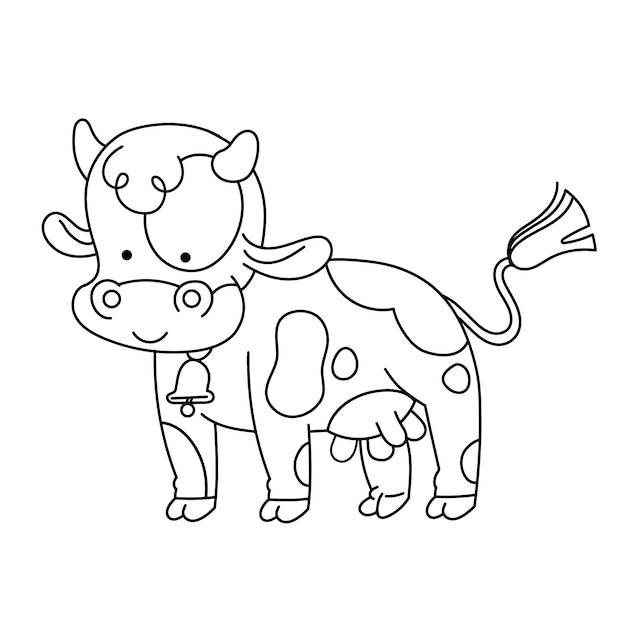 Hand drawn cow outline illustration