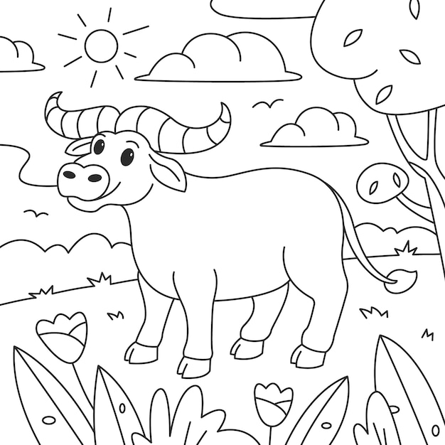 Free Vector hand drawn cow outline illustration