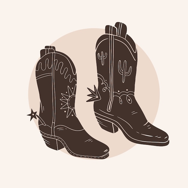 Free Vector hand drawn cowboy boot silhouette