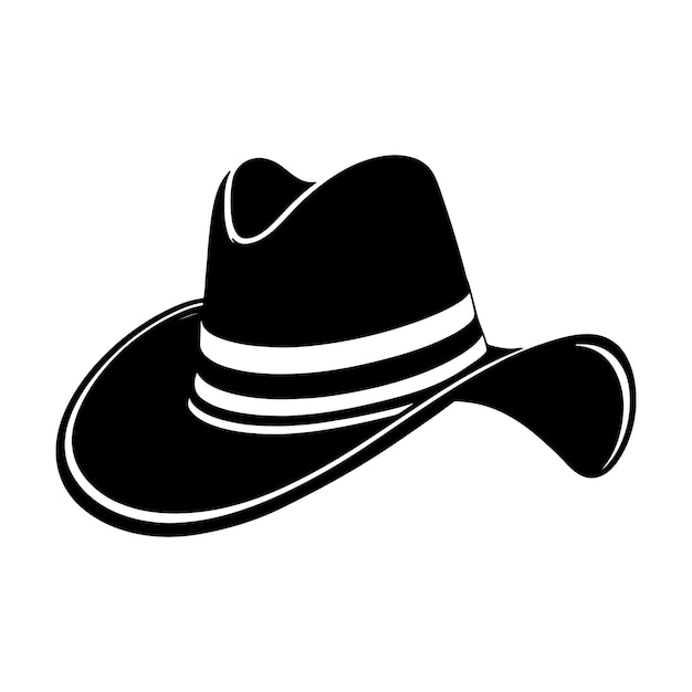 Hand drawn cowboy hat  silhouette illustration