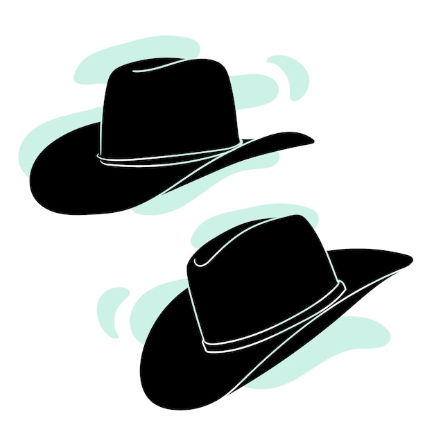 Free Vector hand drawn cowboy hat silhouette