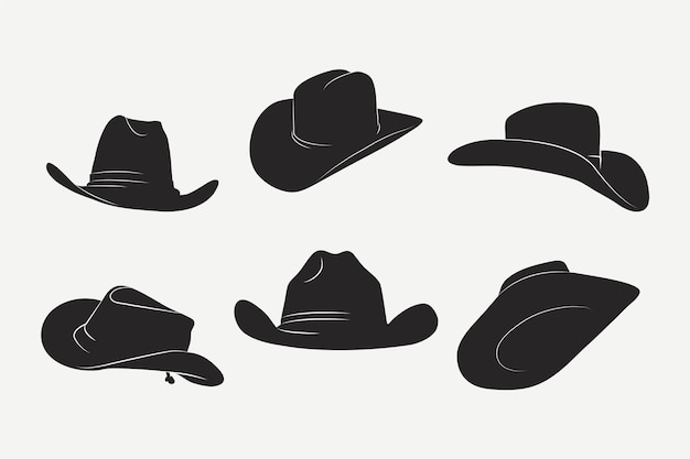 Free Vector hand drawn cowboy hat silhouette