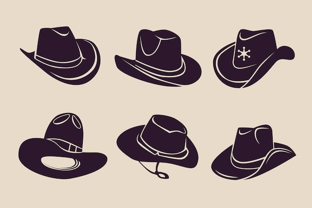 Free Vector hand drawn cowboy hat silhouette