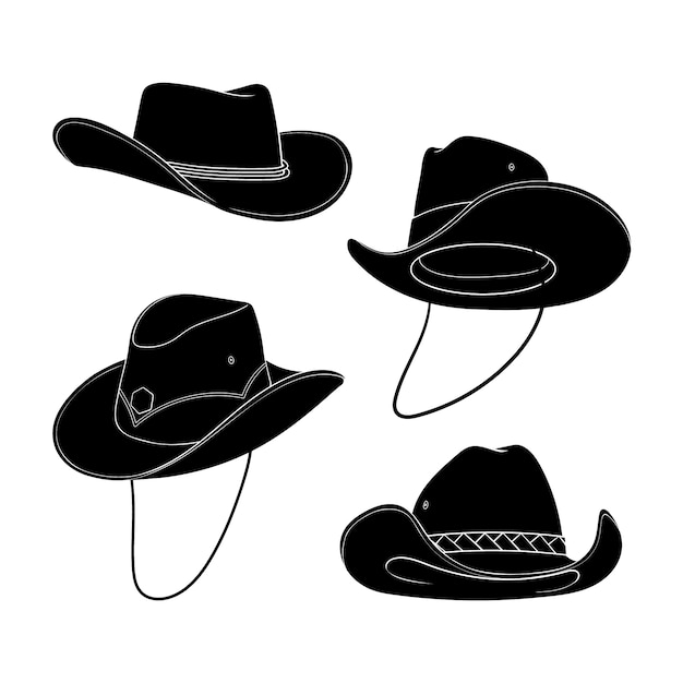 Free Vector hand drawn  cowboy hat silhouette