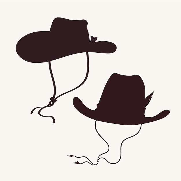 Free Vector hand drawn cowboy hat  silhouette