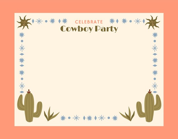 Hand drawn cowboy party photocall