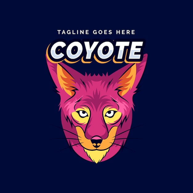 Hand drawn coyote logo design