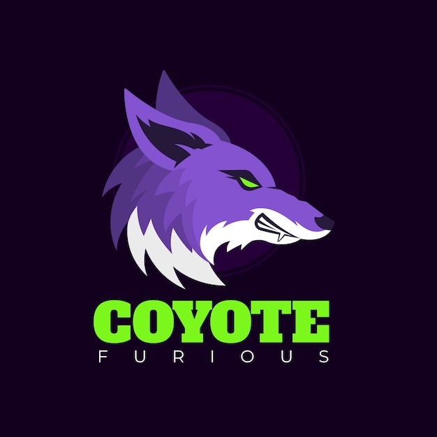 Hand drawn coyote logo template