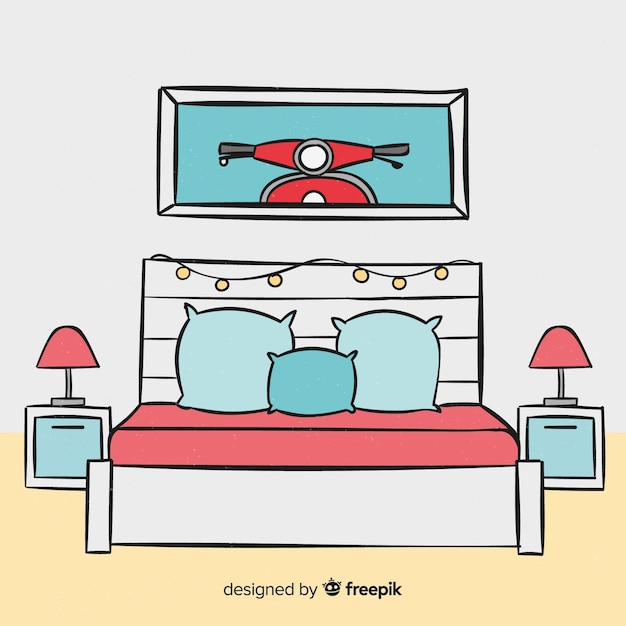 Free Vector hand drawn cozy home interior