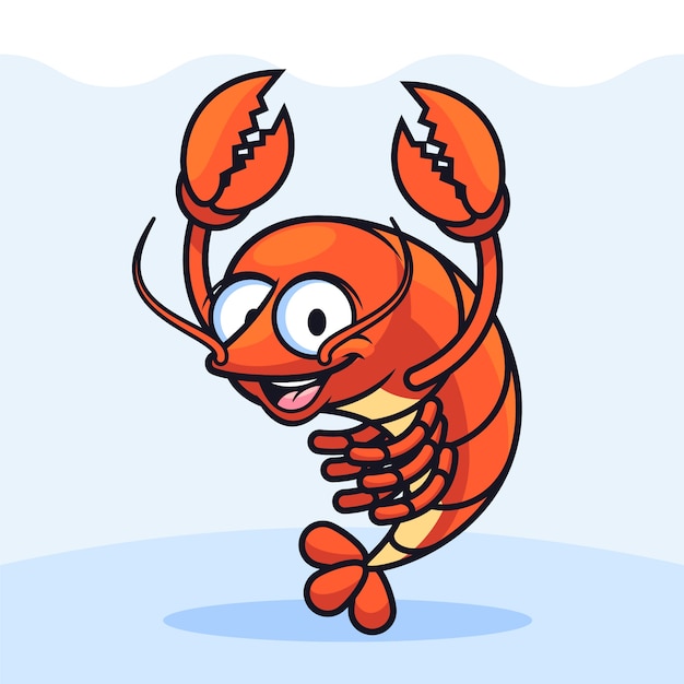 Free Vector hand drawn crawfish cartoon illustration