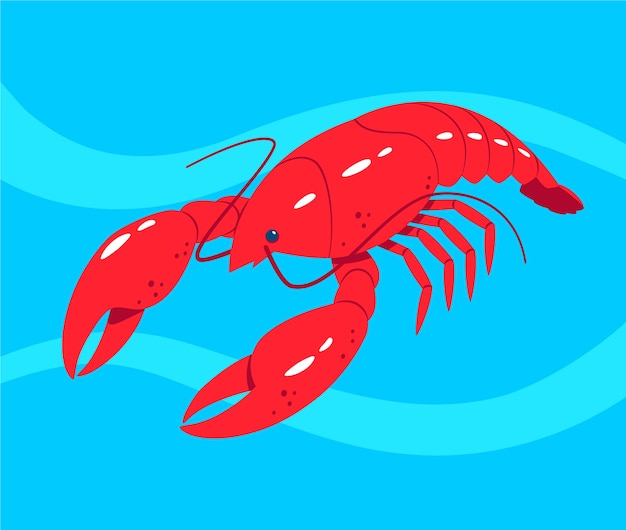 Free Vector hand drawn crawfish illustration