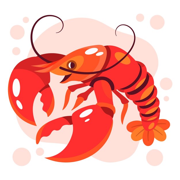 Hand drawn crawfish illustration