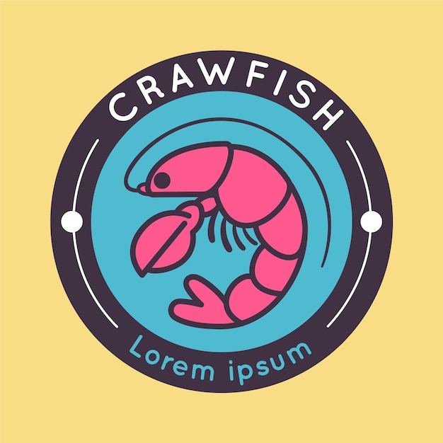 Hand drawn crawfish logo design