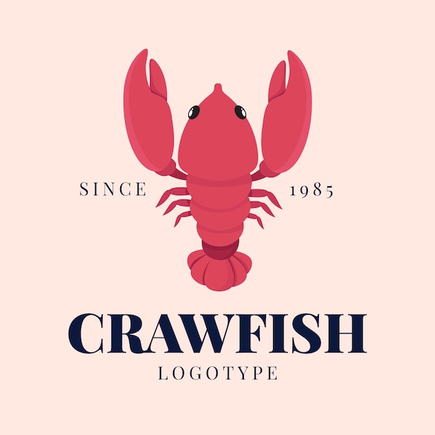 Free Vector hand drawn crawfish logo design