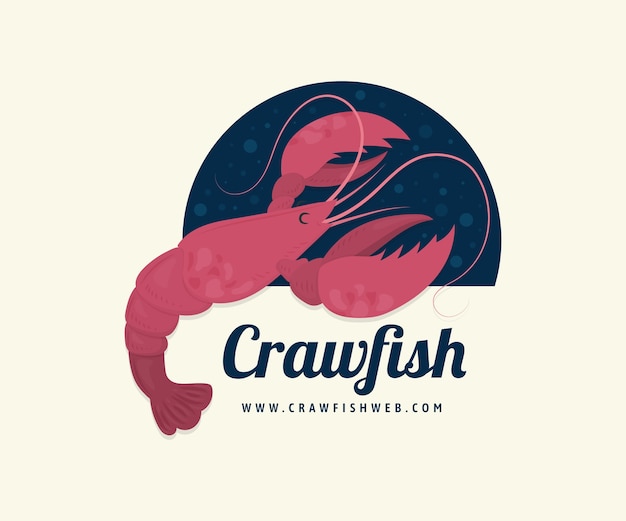 Hand drawn crawfish logo