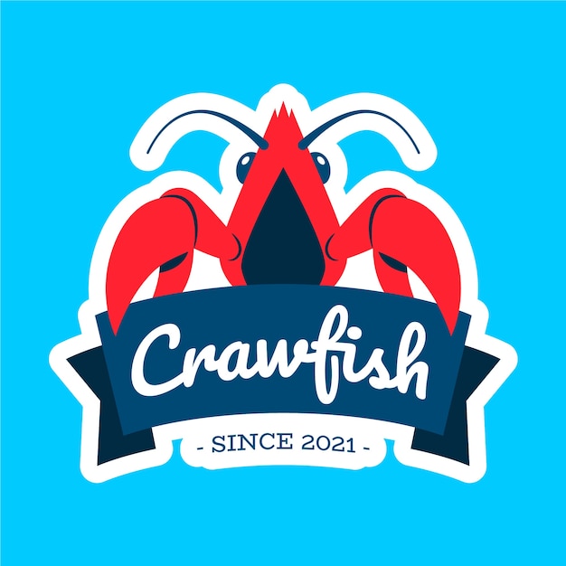 Free Vector hand drawn crawfish logo