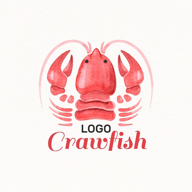 Free Vector hand drawn crawfish logo