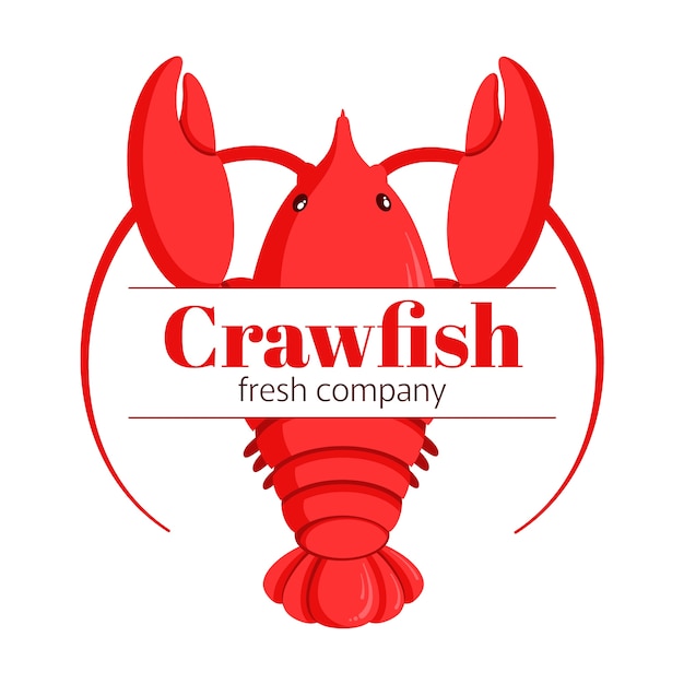 Hand drawn crawfish logo