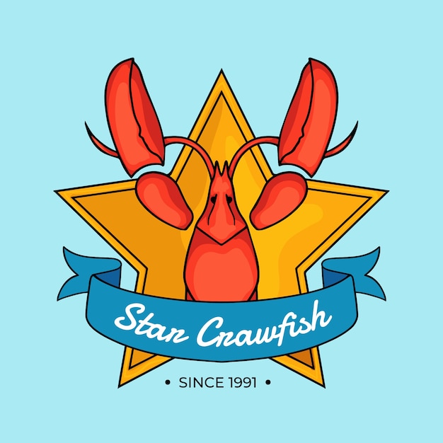 Free vector hand drawn crawfish logo