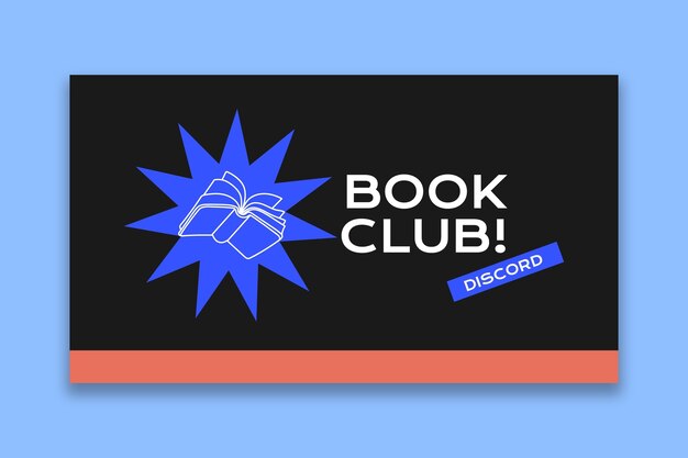 Hand drawn creative book club server discord banner