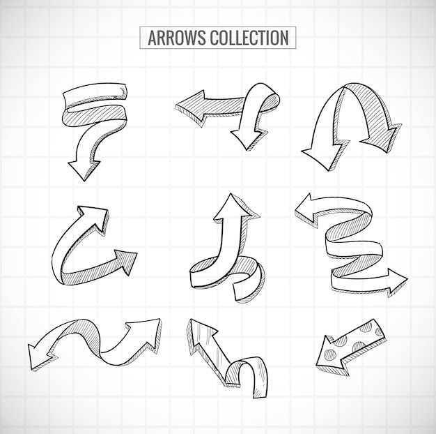 Free vector hand drawn creative business arrow set design