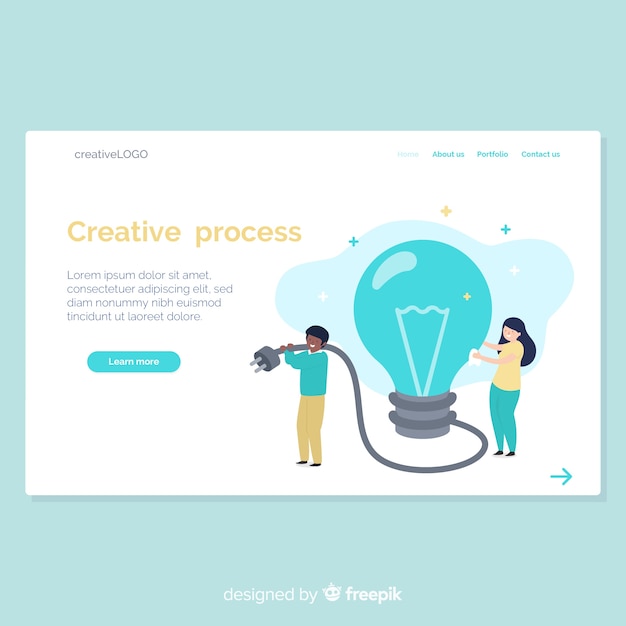 Free Vector hand drawn creative process landing page