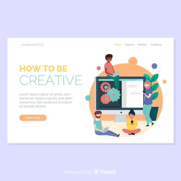 Hand drawn creative process landing page