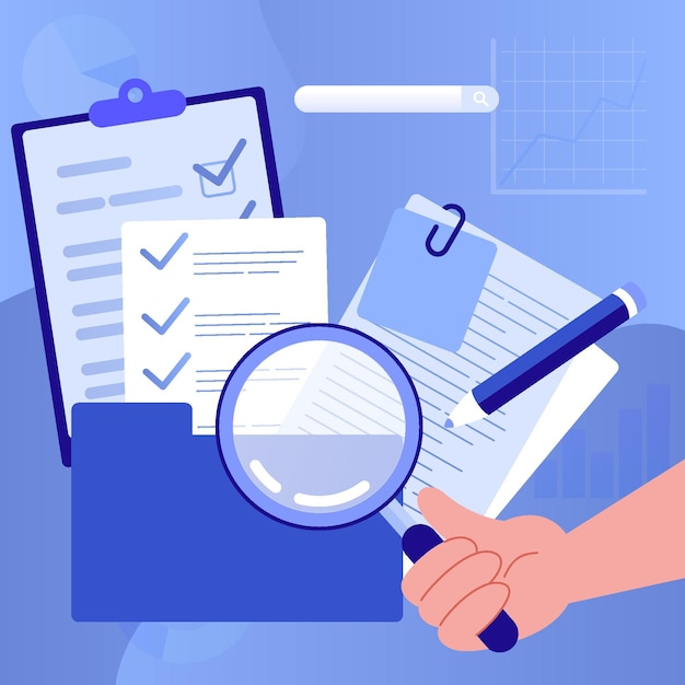 Hand drawn credit assessment concept with documents