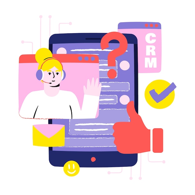 Hand drawn crm illustration