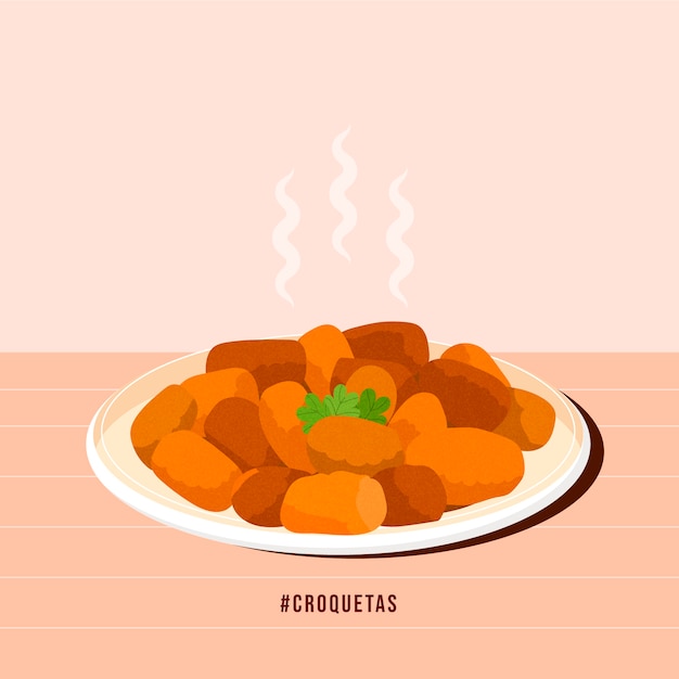 Free Vector hand drawn croquetas illustration