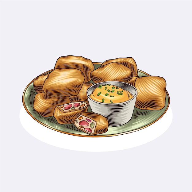 Hand drawn croquetas illustration