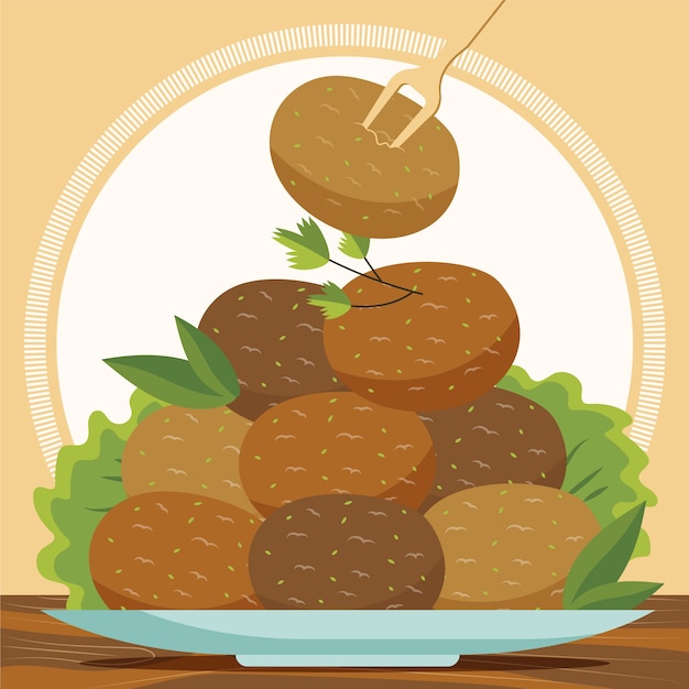 Free Vector hand drawn croquetas illustration