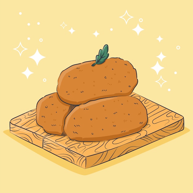 Free Vector hand drawn croquetas illustration