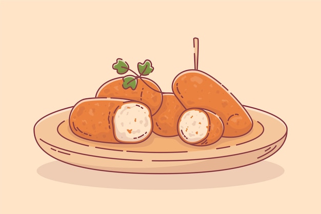 Free vector hand drawn croquetas illustration