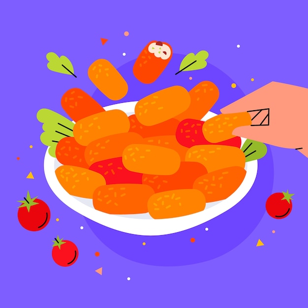 Free Vector hand drawn croquetas illustration