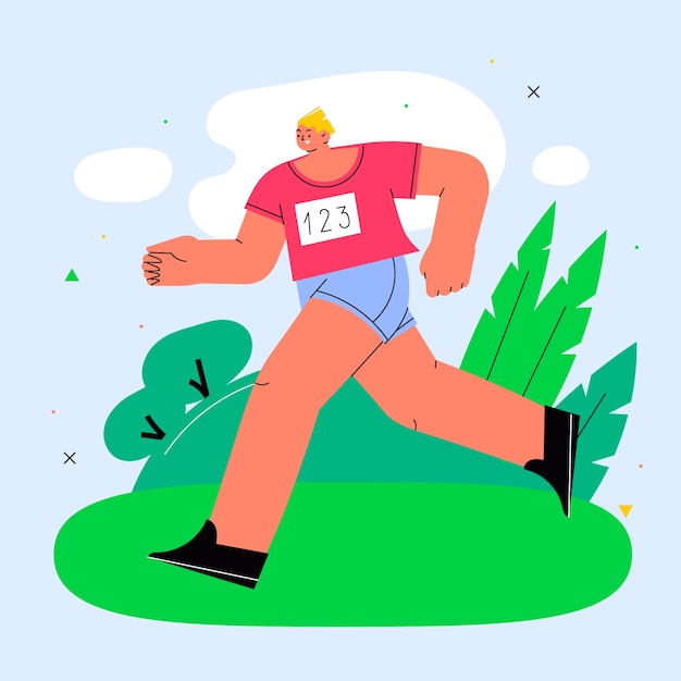 Hand drawn cross country illustration