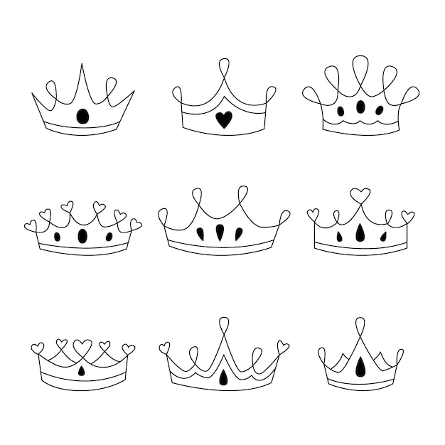 Free vector hand drawn crown drawing illustration