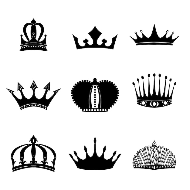 Free vector hand drawn crown silhouette