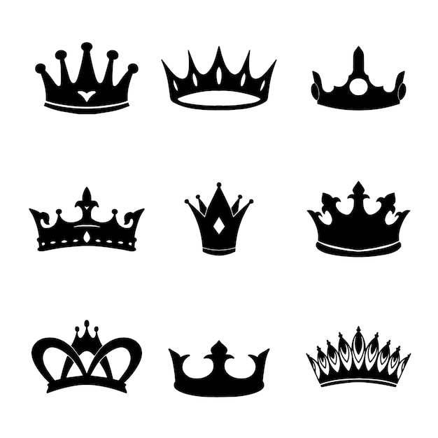 Hand drawn crown silhouette