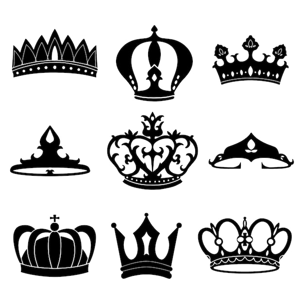 Free vector hand drawn crown silhouette